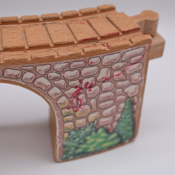 Arched Curved Viaduct Bridge Wooden Clickity Clack Thomas and Friends Used Fair - Picture 9 of 11